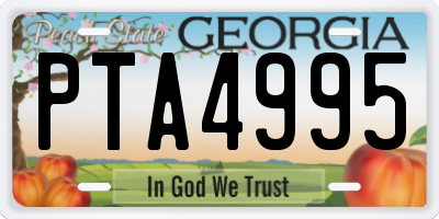 GA license plate PTA4995