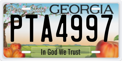 GA license plate PTA4997