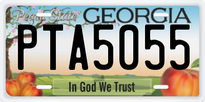 GA license plate PTA5055