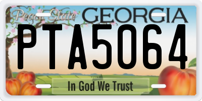 GA license plate PTA5064