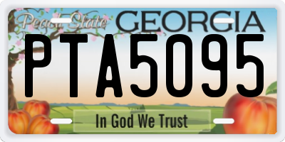 GA license plate PTA5095