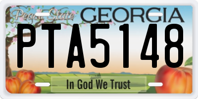 GA license plate PTA5148