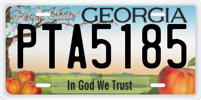 GA license plate PTA5185