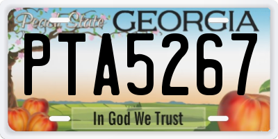 GA license plate PTA5267