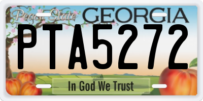 GA license plate PTA5272