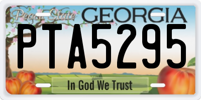 GA license plate PTA5295