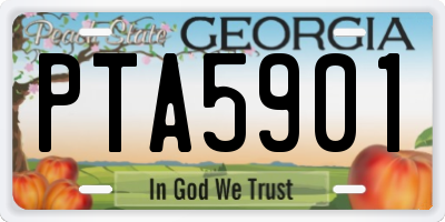 GA license plate PTA5901