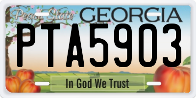 GA license plate PTA5903