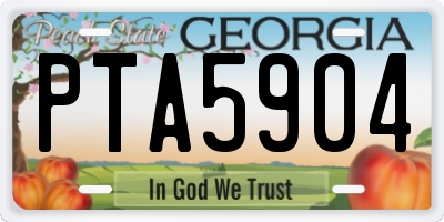 GA license plate PTA5904