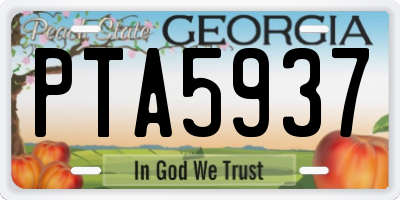 GA license plate PTA5937
