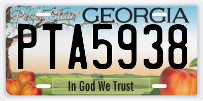 GA license plate PTA5938