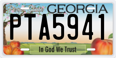 GA license plate PTA5941