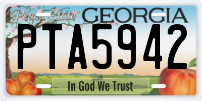 GA license plate PTA5942
