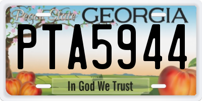 GA license plate PTA5944