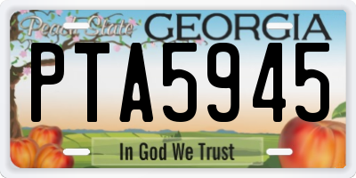 GA license plate PTA5945