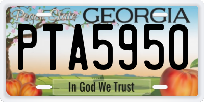 GA license plate PTA5950