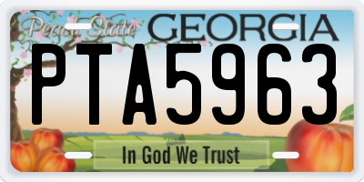 GA license plate PTA5963