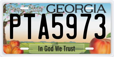 GA license plate PTA5973