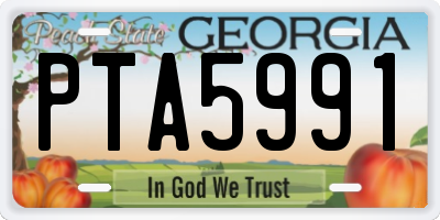 GA license plate PTA5991