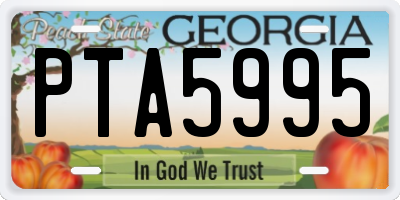 GA license plate PTA5995