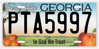 GA license plate PTA5997