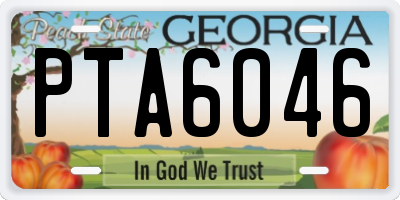 GA license plate PTA6046