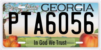 GA license plate PTA6056