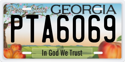 GA license plate PTA6069