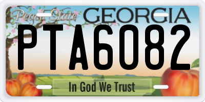 GA license plate PTA6082