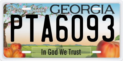 GA license plate PTA6093
