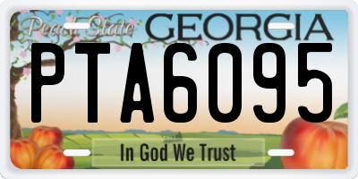 GA license plate PTA6095