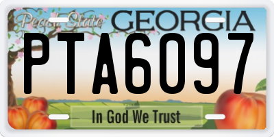 GA license plate PTA6097