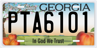 GA license plate PTA6101