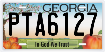 GA license plate PTA6127