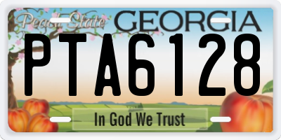 GA license plate PTA6128