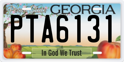 GA license plate PTA6131