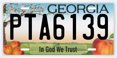 GA license plate PTA6139