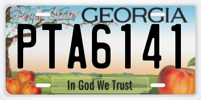 GA license plate PTA6141