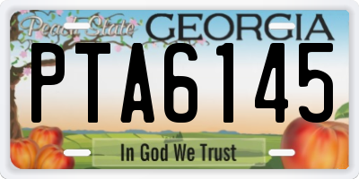 GA license plate PTA6145