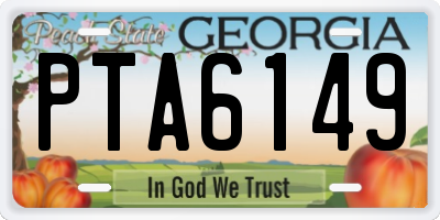 GA license plate PTA6149