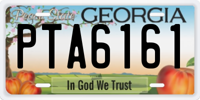 GA license plate PTA6161