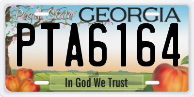 GA license plate PTA6164