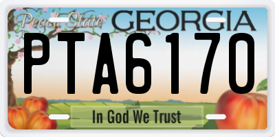 GA license plate PTA6170