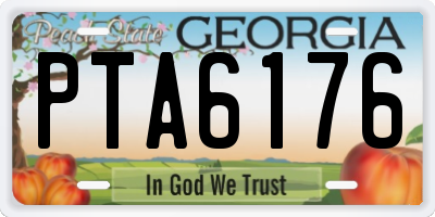 GA license plate PTA6176