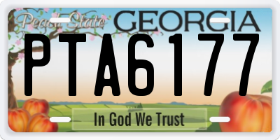 GA license plate PTA6177