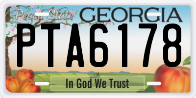 GA license plate PTA6178