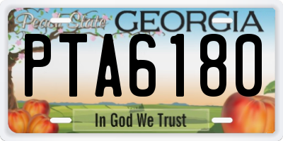 GA license plate PTA6180