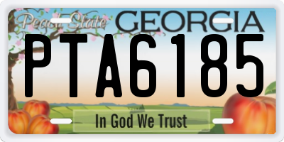 GA license plate PTA6185