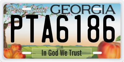 GA license plate PTA6186