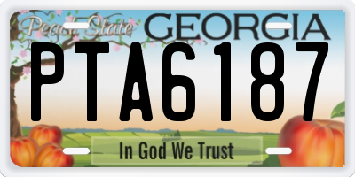 GA license plate PTA6187